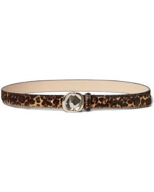 Claudie Pierlot Leopard-Print Buckle Belt - White
