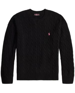 Polo Ralph Lauren Pony Relaxed Fit Cable-Knit Sweater - Black