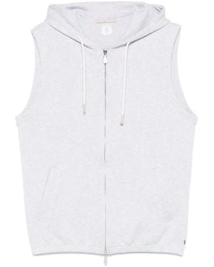 Eleventy Sleeveless Hoodie - White
