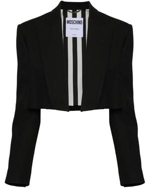 Moschino Open-Front Cropped Blazer - Black