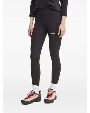 Jack Wolfskin Logo-Print Leggings - Black
