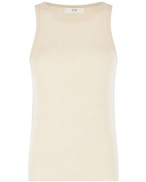 Co. Ribbed-Knit Silk-Blend Top - Natural