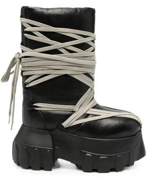 Rick Owens Megalace Lunar Mega Tractor Lace-Up Boots - Nero