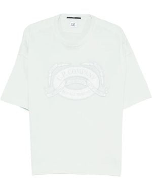 C.P. Company Logo-Embroidered T-Shirt - White