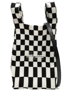 LASTFRAME Borsa Tote Ichimatsu A Quadri - Nero