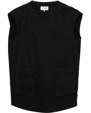 MM6 by Maison Margiela Cotton Gabardine Mini Dress - Black