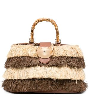 RUE MADAM PARIS Riad Fringed Tote Bag - Metallic
