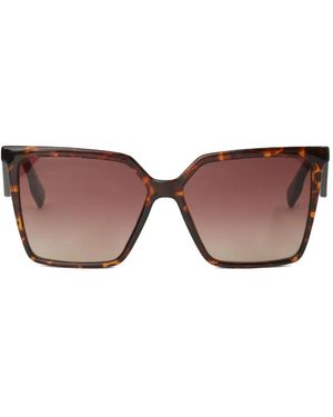 KARL LAGERFELD Logo Square-Frame Sunglasses - Brown