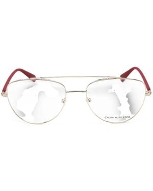 Calvin Klein Pilot-Frame Glasses - Natural