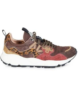 Flower Mountain Yamano 3 Leopard-Print Sneakers - Pink