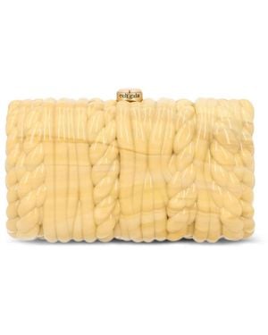 Cult Gaia Helene Cable-Knit Effect Clutch Bag - Yellow
