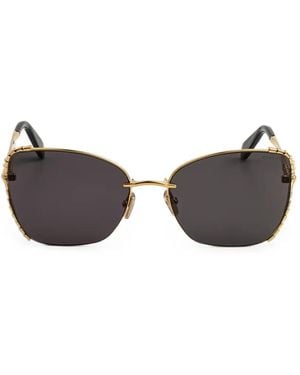 BVLGARI Serpenti Rectangle-Frame Sunglasses - Metallic