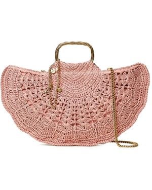 Twinset Top-Handle Woven Shoulder Bag - Pink