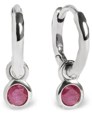 Monica Vinader Ruby-Charm Hoop Earrings - Pink