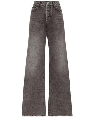 Philipp Plein Faded Wide-Leg Jeans - Grey