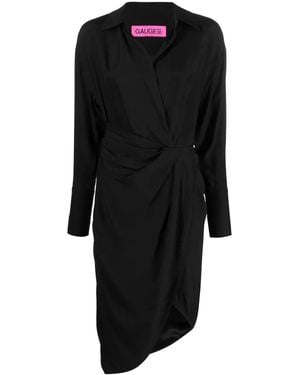 GAUGE81 Gathered-Front Shirt Dress - Black