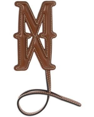 Max Mara Logo-Anhänger Aus Leder - Weiß