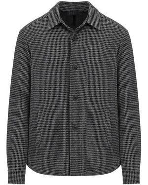 Harris Wharf London Houndstooth Shirt - Black