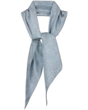 Giorgio Armani Logo-Detail Scarf - Blue