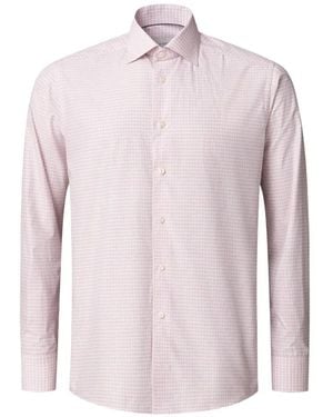 Eton Check-Pattern Twill Shirt - Pink