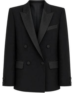 ROOM76 Double-Breasted Peak-Lapel Blazer - Black