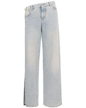 SEEN USERS Open-Cut Buckled Jeans - Gray