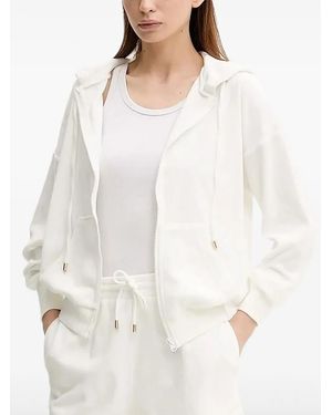 Melissa Odabash Hooded Zip-Up Top - White