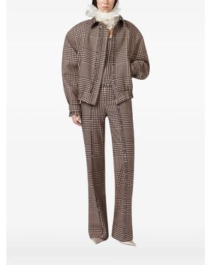GIUSEPPE DI MORABITO Houndstooth-Pattern Stud-Embellished Jacket - Natural