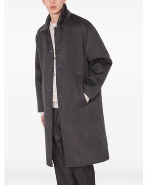 Officine Generale Braxton Button-Fastening Wool Coat - Grey