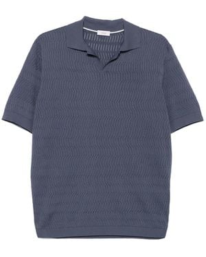 Agnona Polo En Soie Mélangée - Bleu