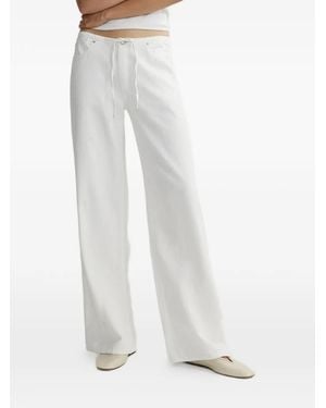 DL1961 Sienna Drawstring Wide-Leg Jeans - White