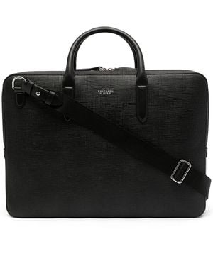 Smythson Large Panama Lightweight Briefcase - Black