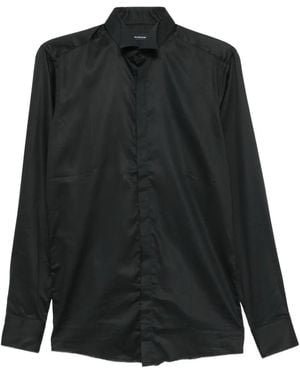 Carlo Pignatelli Classic-Collar Concealed-Placket Shirt - Black