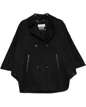 Max Mara Double-Breasted Cape Coat - Black