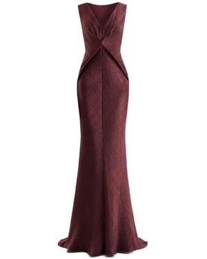 Gemy Maalouf Maxikleid Mit V-Ausschnitt - Lila