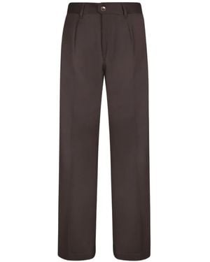 Incotex Pleated Straight-Leg Pants - Brown