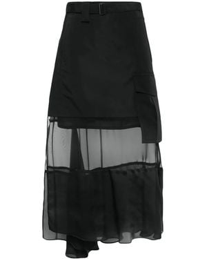 Sacai Fabric Combo Skirt - Black