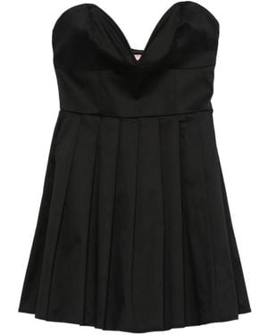 Twentyfourhaitch Pleated Strapless Mini Dress - Black