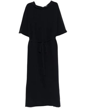 Aspesi Silk Crepe Tie Dress - Black