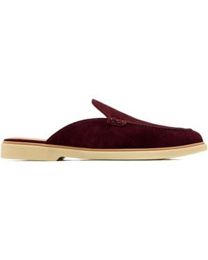 Magnanni Suede-Leather Flat Mules - Marrone
