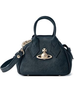 Vivienne Westwood Mini Yasmine Top-Handle Textured Tote Bag - Blue