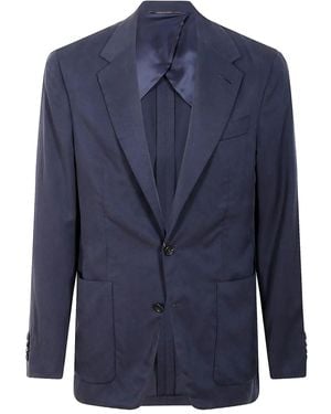 Canali パッチポケット スーツ - ブルー
