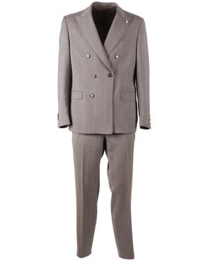 Brando Double-Breasted Pinstripe Suit - Grey