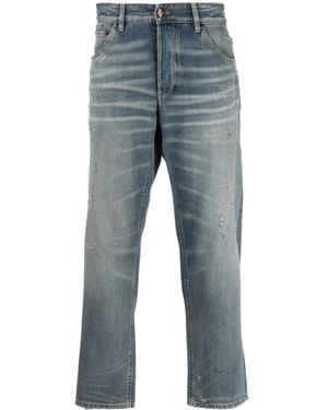 PT Torino Whiskering-Effect Straight-Leg Jeans - Blue