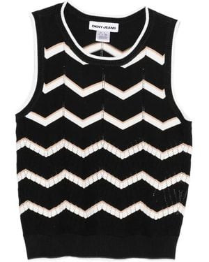 DKNY Haut En Maille Intarsia - Black