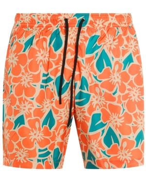 Mauna Kea Floral-Print Swim Shorts - Orange