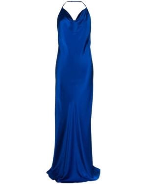 Michelle Mason Bias-Cut Silk Gown - Blue