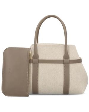 Loro Piana Logo-Debossed Tote Bag - Natural