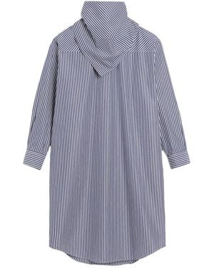 Ami Paris Striped Bandana-Collar Midi Dress - Blue