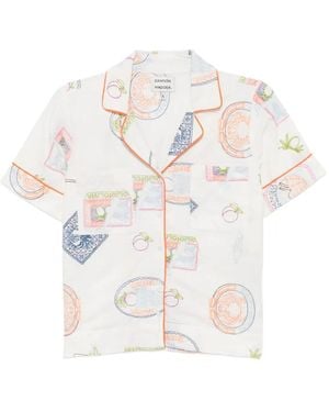 Damson Madder Chlo Embroidered Cotton-Blend Shirt - White